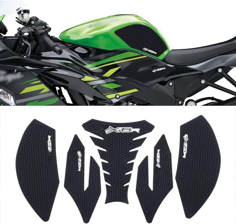 VORILES for Ninja ZX6R ZX 6R ZX-636 Ninja zx6r zx636 2013-2023 2024 2025 Side Decals Motorcycle Anti Slip Tank Pad Stickers ZX6R Accessories zx6r Tank pad Tank Grip Tank Stickers（Black） - Image 1